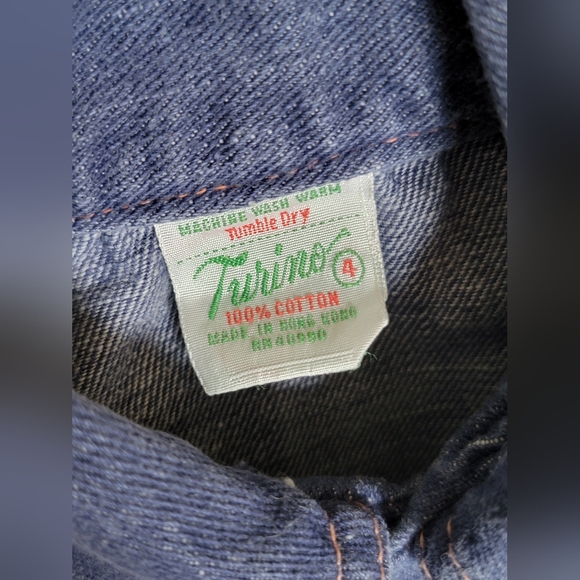 Vintage Turino Kids Blue Denim Jacket 70's - 80's Era FLAWLESS Sz 4 100% Cotton - Picture 2 of 13